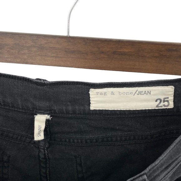 Rag & Bone Black Soft Rock Distressed Skinny Jeans Size 25 - Picture 4 of 8
